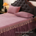 Thicker Solid color milk velvet bedshirts cover sets